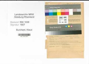 Entnazifizierung Klaus Burchard , geb. 05.11.1907 (Forstmeister)