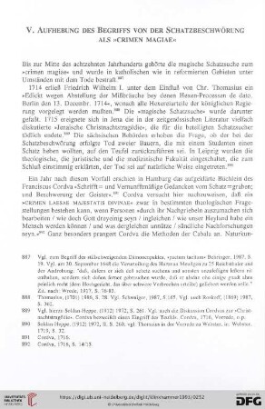 V. Aufhebung des Begriffs von der Schatzbeschwörung als »crimen magiae«