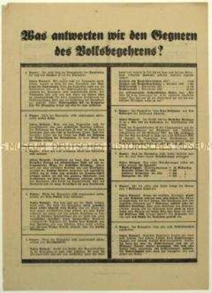 Aufruf für das Volksbegehren gegen den Young-Plan 1929