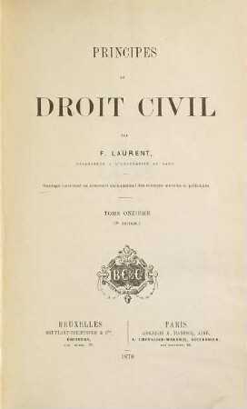 Principes de droit civil, 11
