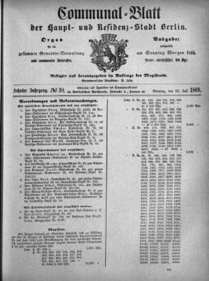 1869,30: No. 30, 25. Juli 1869