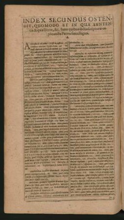 Index Secundus Ostendit, Quomodo Et In Qua Sententia & quaestione, &c. Item quibus dictis scripturae explicandis Patres sint allegati.