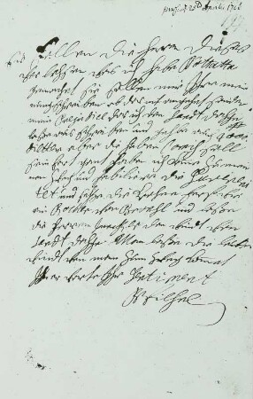 Handschreiben des preußischen Königs Friedrich Wilhelm I. an seine Räte