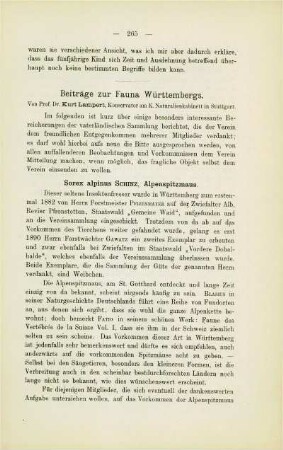 Beiträge zur Fauna Württembergs (Kurt Lampert)