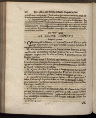 Caput XXI. De Semine Serpentis tempore primo.