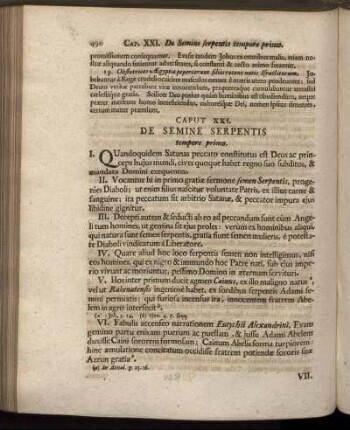 Caput XXI. De Semine Serpentis tempore primo.