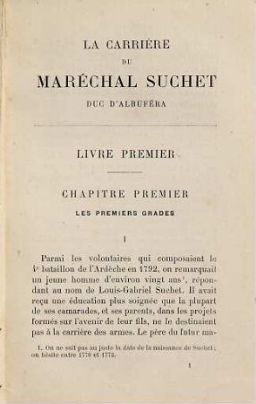 La carrière du Maréchal Suchet, Duc d'Albuféra