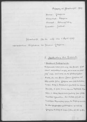 Erligheim: Pfarrbericht 1939