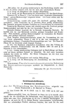 257-262, IV. Gerichtsenscheidungen