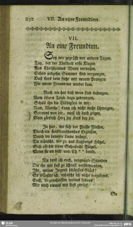 VII. An eine Freundinn