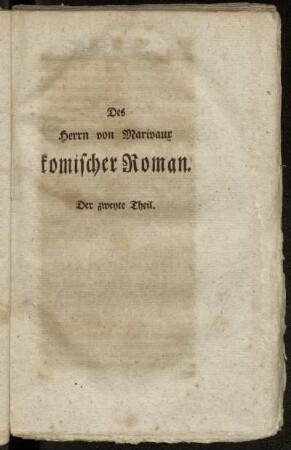 Der zweyte Theil.