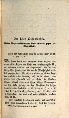Kurze Frühpredigten auf alle Sonn- und Festtagen des ganzen Kirchenjahres, 3