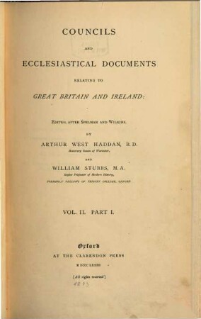 Councils and ecclesiastical documents relating to Great Britain and Ireland, 2,1