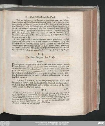 §. 5. Von dem Endzweck der Taufe.