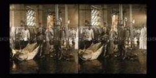Soldaten im Schlachthaus von Houtem