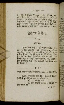 Achter Absatz. Erbsen.
