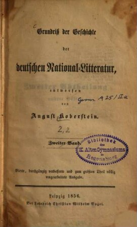 Grundriß der Geschichte der deutschen National-Litteratur, 2,[2]