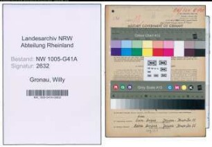 Entnazifizierung Willy Gronau , geb. 06.03.1903 (Wachtmeister)