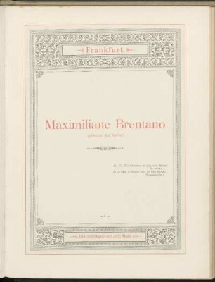 8. Maximiliane Brentano (geborene La Roche.) Frankfurt. Eisvergnügungen auf dem Main.