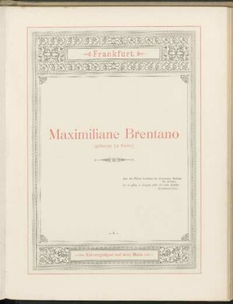 8. Maximiliane Brentano (geborene La Roche.) Frankfurt. Eisvergnügungen auf dem Main.