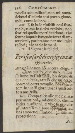 Per iscusarsi di negligenza apparente.