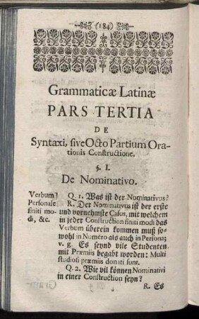 Pars Tertia De Syntaxi, sive Octo Partium Orationis Constructione