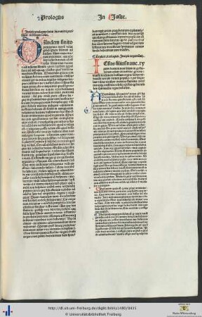 Prologus beati hieronimi presbiteri in librum iosue