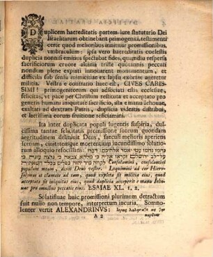 Duplicia gratiae post militiam expletam, Esaiae XL, 2 : Commentatio pentecost.