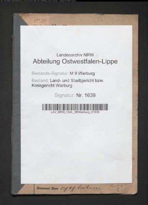Erblasser: Engelhard, Bernhardine, geb. Geisen: