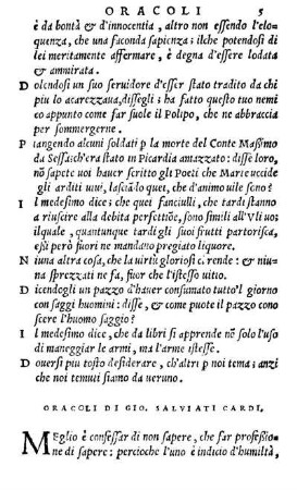 Oracoli Di Gio. Salviati Cardi.