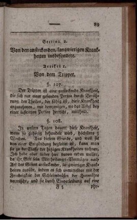 Section 2. Von den ansteckenden, langwierigen Krankheiten insbesondere.