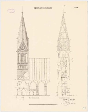 Reformierte Kirche, Frankfurt/Oder: Längsschnitt 1:125