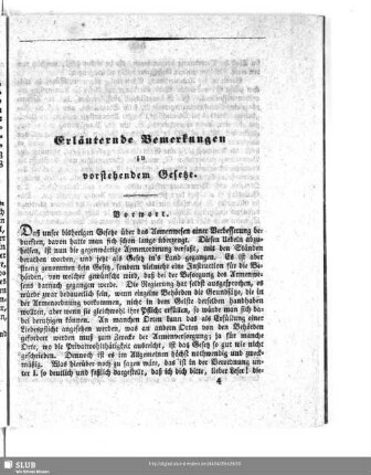Erläuternde Bemerkungen zu vorstehendem Gesetze
