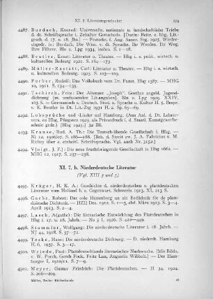 XI. 7.b. Niederdeutsche Literatur