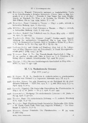 XI. 7.b. Niederdeutsche Literatur