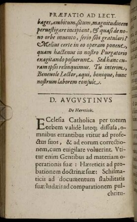 D. Augustinus De Hæreticis.