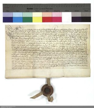 Revers des Georg Lukas von Schleifras zum Reichlos bezüglich der Belehnung mit einer Behausung in Fulda durch Bernhard Gustav [Markgraf von Baden-Durlach], Abt von Fulda