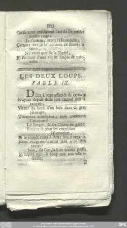 Les Deux Loups. Fable IX.