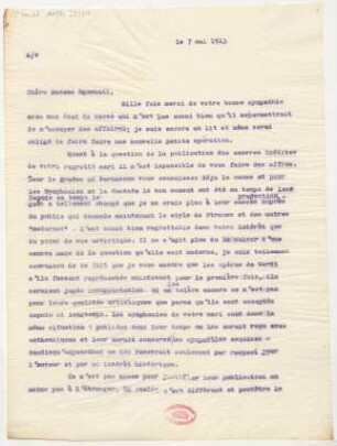 Brief an Constanza Sgambati : 07.05.1915