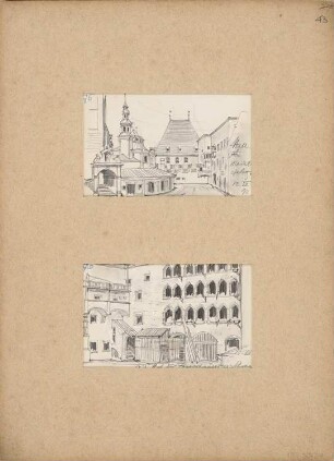 Reiseskizzen aus Österreich, Deutschland und Italien: Hall: Marktplatz, Schwaz: Fuggerhaus