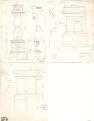 Lange, Ludwig; Lange - Archiv: VIII.3 Denkmalssockel - Piedestal aus der Loggia dei Lanzi in Florenz (Ansichten, Teilansicht, Detail)