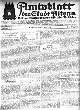 Nummer 25 : Sonnabend, den 21. Juni 1924