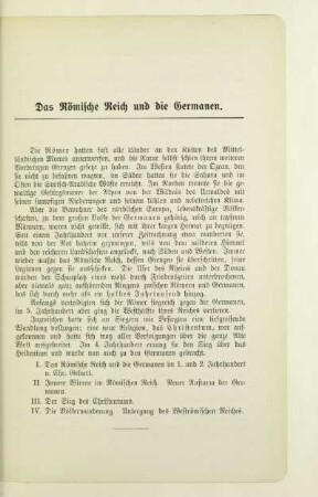Das Römische Reich und die Germanen