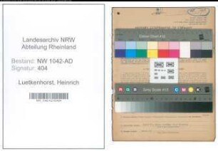 Entnazifizierung Heinrich Luetkenhorst , geb. 26.02.1899 (Beamter)