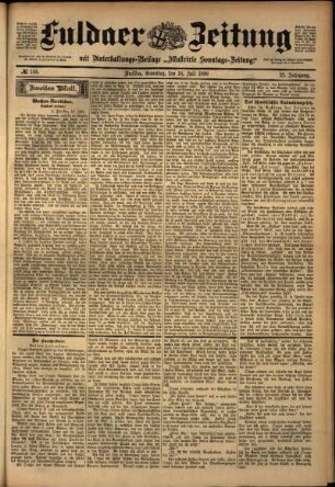 Zweite Ausgabe vom Samstag, den 16. Juli 1898.