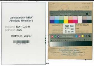 Entnazifizierung Walter Hoffmann , geb. 12.10.1905 (Beamter)
