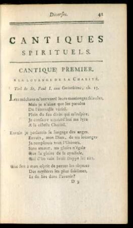 Cantiques Spirituels.