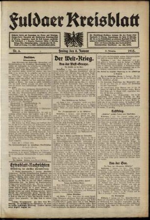 Ausgabe vom Freitag, den 08. Januar 1915.