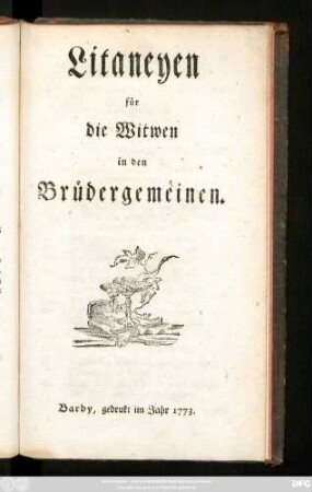 Litaneyen für die Witwen in den Brüdergemeinen
