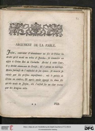 Argument de la fable